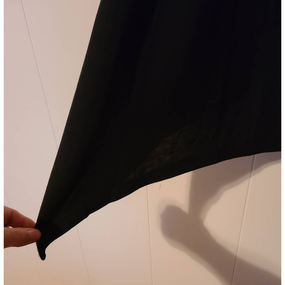 Black Handkerchief Top Women's Size XL V-Neck Cold Shoulder Cotton Blend (VA1) - Picture 4 of 6